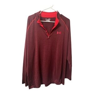 Under Armour Loose Heat Gear Men's Red Long Sleeve Shirt